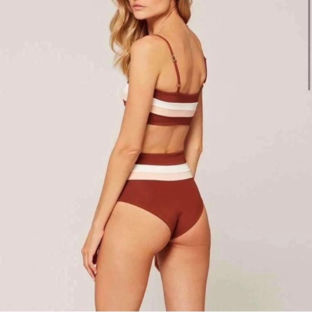 L*Space Portia Bottoms Rebel Striped High Waisted,‎ XL NWT